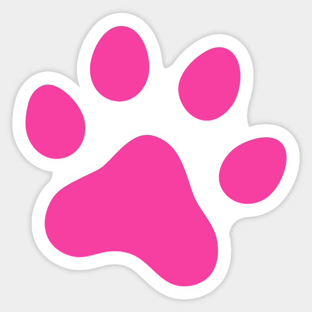 Hot pink paw print Sticker by Mhea
